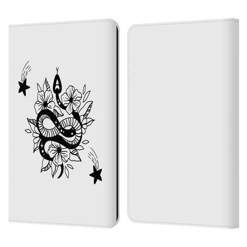 Haroulita Celestial Tattoo Snake And Flower Leather Book Wallet Case Cover For Amazon Kindle Paperwhite 1 / 2 / 3