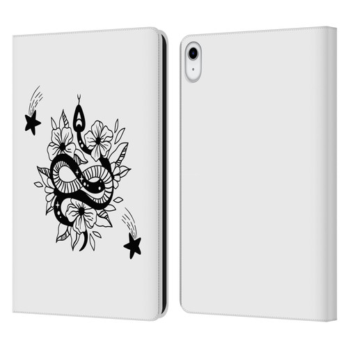 Haroulita Celestial Tattoo Snake And Flower Leather Book Wallet Case Cover For Apple iPad 10.9 (2022)
