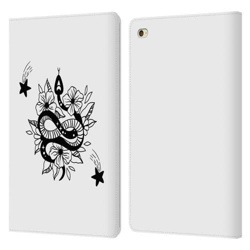 Haroulita Celestial Tattoo Snake And Flower Leather Book Wallet Case Cover For Apple iPad mini 4