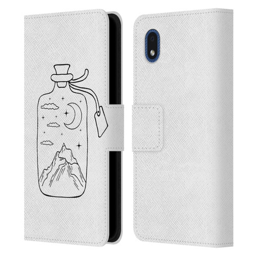 Haroulita Celestial Tattoo Bottle Leather Book Wallet Case Cover For Samsung Galaxy A01 Core (2020)