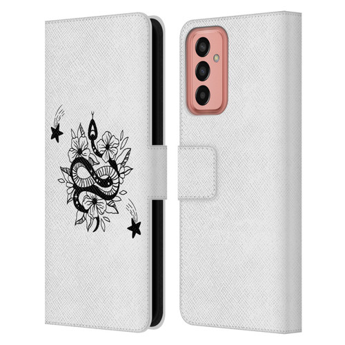 Haroulita Celestial Tattoo Snake And Flower Leather Book Wallet Case Cover For Samsung Galaxy M13 (2022)