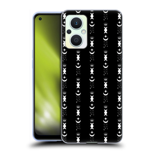 Haroulita Celestial Black And White Moon Soft Gel Case for OPPO Reno8 Lite