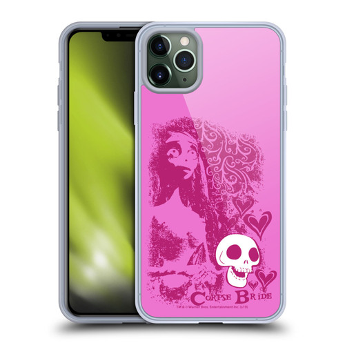 Corpse Bride Key Art Pink Distressed Look Soft Gel Case for Apple iPhone 11 Pro Max & MagSafe