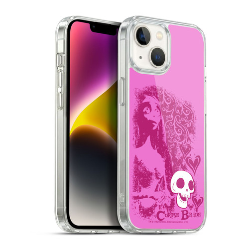Corpse Bride Key Art Pink Distressed Look Soft Gel Case for Apple iPhone 14