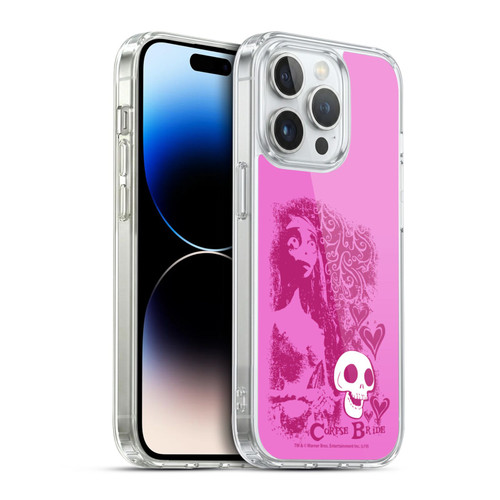 Corpse Bride Key Art Pink Distressed Look Soft Gel Case for Apple iPhone 14 Pro & MagSafe