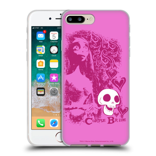 Corpse Bride Key Art Pink Distressed Look Soft Gel Case for Apple iPhone 7 Plus / iPhone 8 Plus & MagSafe