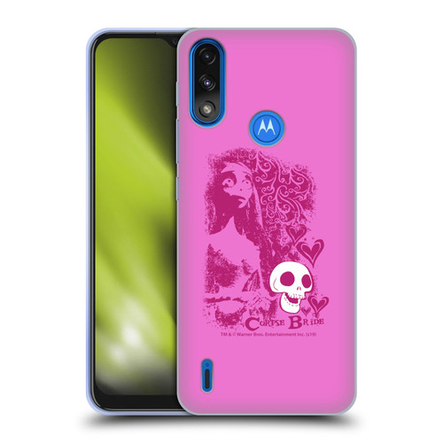 Corpse Bride Key Art Pink Distressed Look Soft Gel Case for Motorola Moto E7 Power / Moto E7i Power