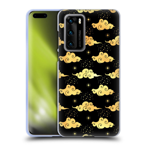 Haroulita Celestial Gold Cloud And Star Soft Gel Case for Huawei P40 5G