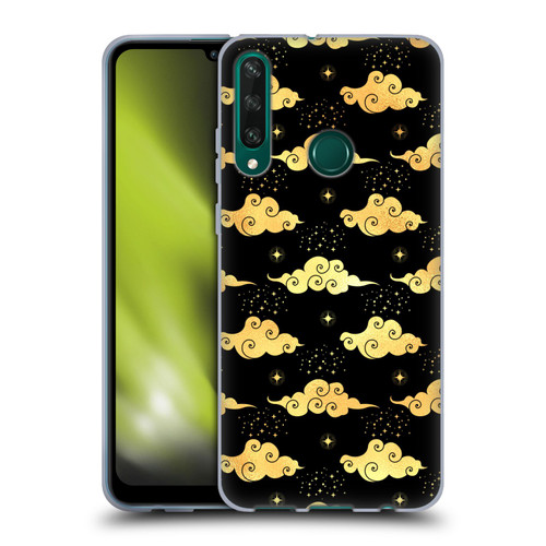 Haroulita Celestial Gold Cloud And Star Soft Gel Case for Huawei Y6p