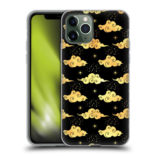 Haroulita Celestial Gold Cloud And Star Soft Gel Case for Apple iPhone 11 Pro