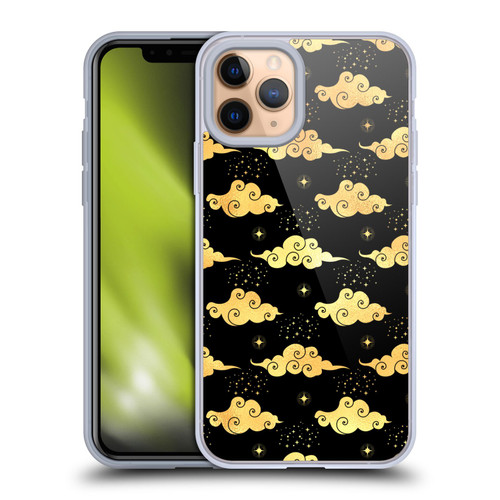 Haroulita Celestial Gold Cloud And Star Soft Gel Case for Apple iPhone 11 Pro