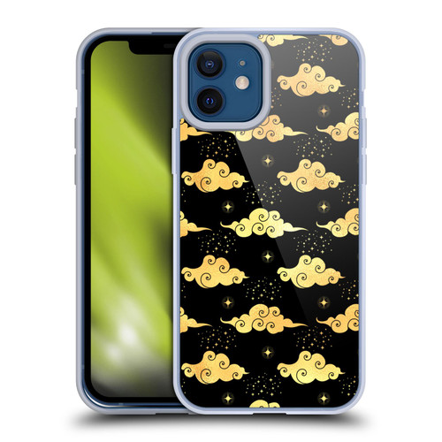 Haroulita Celestial Gold Cloud And Star Soft Gel Case for Apple iPhone 12 / iPhone 12 Pro
