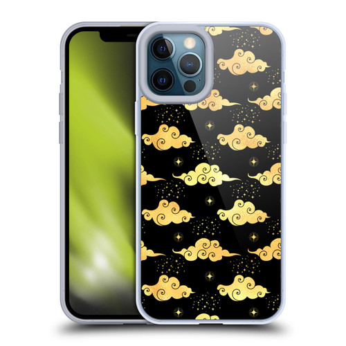 Haroulita Celestial Gold Cloud And Star Soft Gel Case for Apple iPhone 12 Pro Max