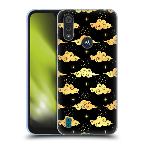 Haroulita Celestial Gold Cloud And Star Soft Gel Case for Motorola Moto E6s (2020)