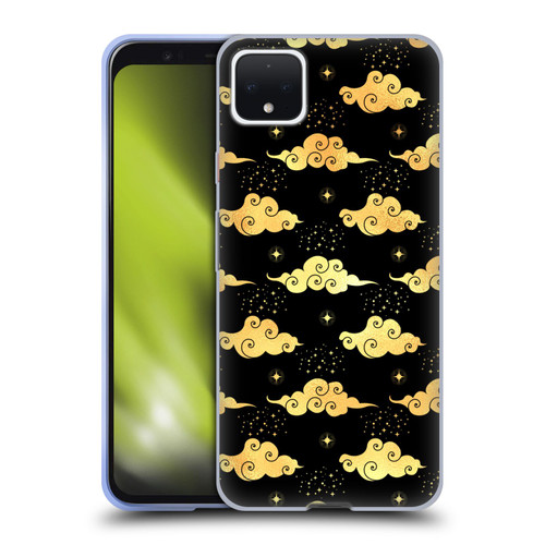 Haroulita Celestial Gold Cloud And Star Soft Gel Case for Google Pixel 4 XL
