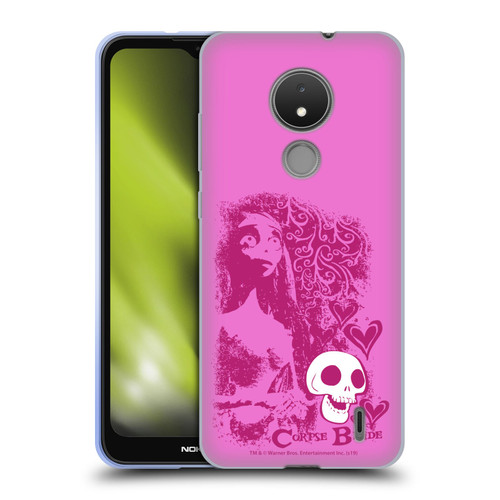 Corpse Bride Key Art Pink Distressed Look Soft Gel Case for Nokia C21