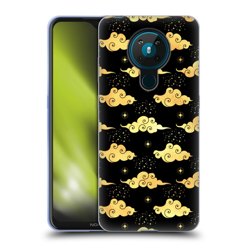 Haroulita Celestial Gold Cloud And Star Soft Gel Case for Nokia 5.3