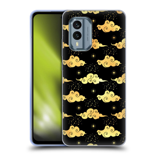 Haroulita Celestial Gold Cloud And Star Soft Gel Case for Nokia X30