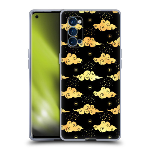 Haroulita Celestial Gold Cloud And Star Soft Gel Case for OPPO Reno 4 Pro 5G