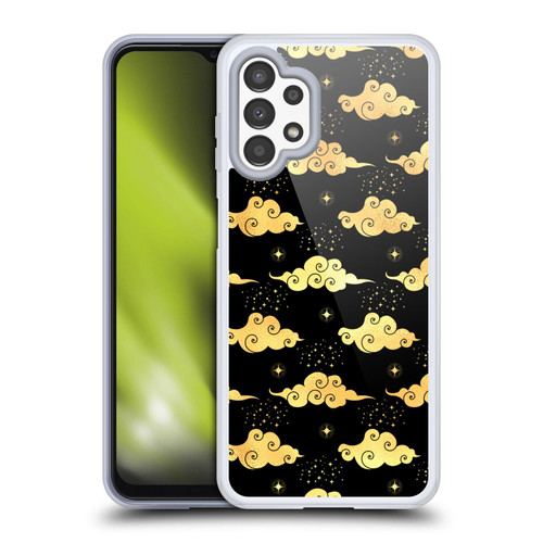 Haroulita Celestial Gold Cloud And Star Soft Gel Case for Samsung Galaxy A13 (2022)