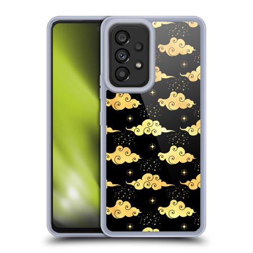 Haroulita Celestial Gold Cloud And Star Soft Gel Case for Samsung Galaxy A53 5G (2022)