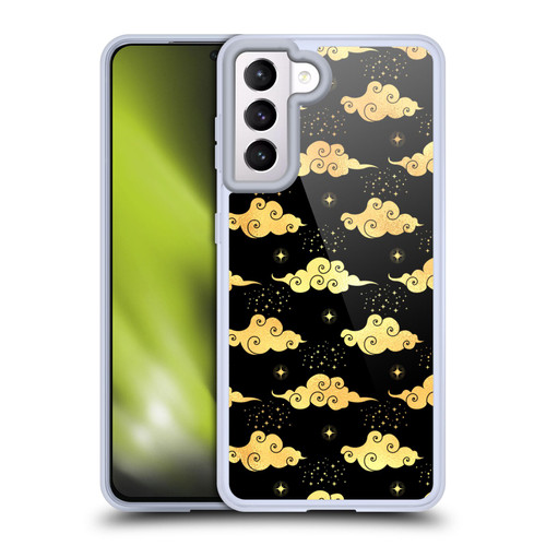 Haroulita Celestial Gold Cloud And Star Soft Gel Case for Samsung Galaxy S21 5G