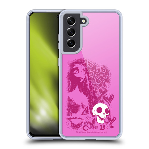Corpse Bride Key Art Pink Distressed Look Soft Gel Case for Samsung Galaxy S21 FE 5G & MagSafe