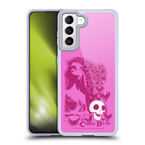 Corpse Bride Key Art Pink Distressed Look Soft Gel Case for Samsung Galaxy S21 5G & MagSafe