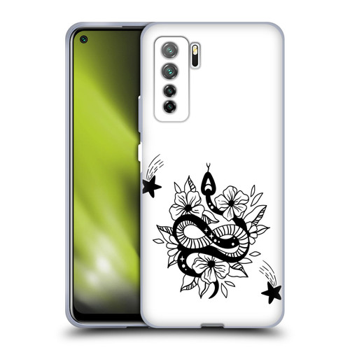 Haroulita Celestial Tattoo Snake And Flower Soft Gel Case for Huawei Nova 7 SE/P40 Lite 5G