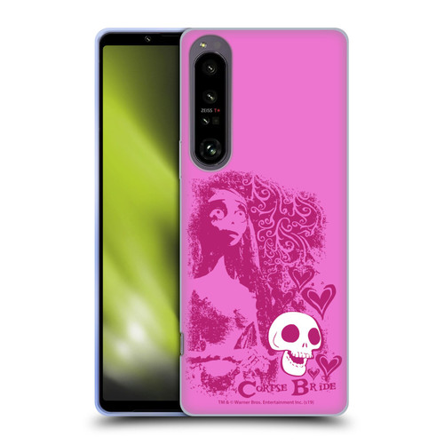 Corpse Bride Key Art Pink Distressed Look Soft Gel Case for Sony Xperia 1 IV
