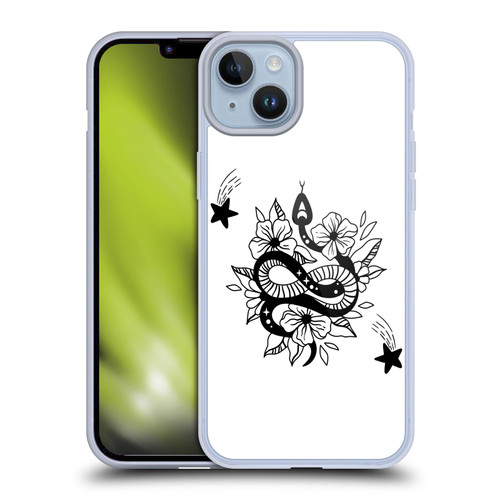 Haroulita Celestial Tattoo Snake And Flower Soft Gel Case for Apple iPhone 14 Plus