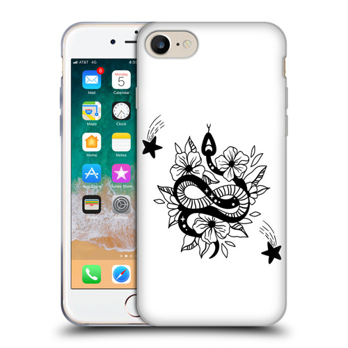 Haroulita Celestial Tattoo Snake And Flower Soft Gel Case for Apple iPhone 7 / 8 / SE 2020 & 2022