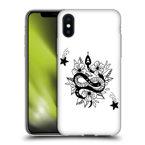 Haroulita Celestial Tattoo Snake And Flower Soft Gel Case for Apple iPhone X / iPhone XS