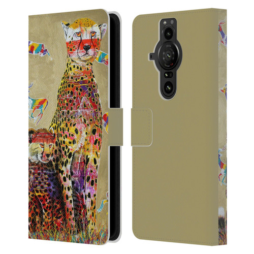 Graeme Stevenson Colourful Wildlife Cheetah Leather Book Wallet Case Cover For Sony Xperia Pro-I