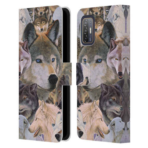 Graeme Stevenson Wildlife Wolves 1 Leather Book Wallet Case Cover For HTC Desire 21 Pro 5G