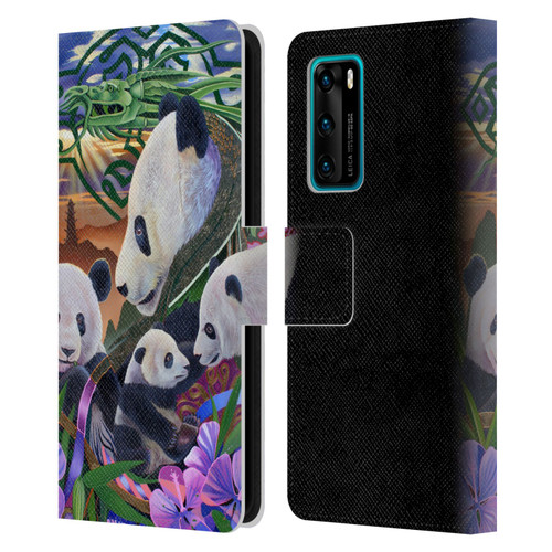 Graeme Stevenson Wildlife Pandas Leather Book Wallet Case Cover For Huawei P40 5G