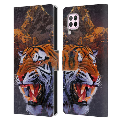 Graeme Stevenson Wildlife Tiger Leather Book Wallet Case Cover For Huawei Nova 6 SE / P40 Lite