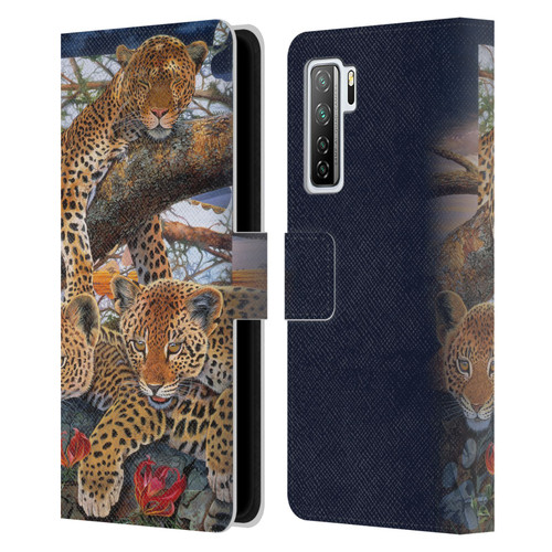 Graeme Stevenson Wildlife Leopard Leather Book Wallet Case Cover For Huawei Nova 7 SE/P40 Lite 5G