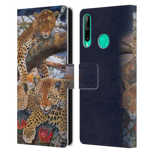 Graeme Stevenson Wildlife Leopard Leather Book Wallet Case Cover For Huawei P40 lite E