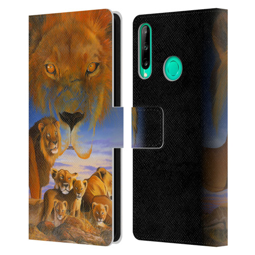 Graeme Stevenson Wildlife Lions Leather Book Wallet Case Cover For Huawei P40 lite E