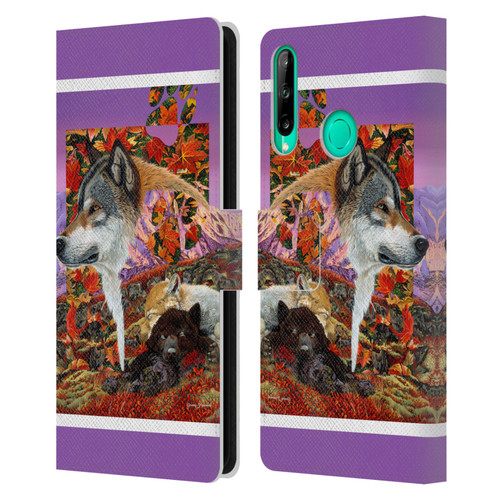 Graeme Stevenson Wildlife Wolves 4 Leather Book Wallet Case Cover For Huawei P40 lite E