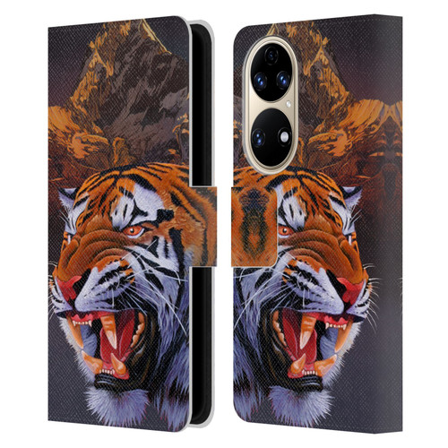 Graeme Stevenson Wildlife Tiger Leather Book Wallet Case Cover For Huawei P50