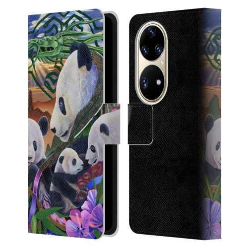 Graeme Stevenson Wildlife Pandas Leather Book Wallet Case Cover For Huawei P50 Pro