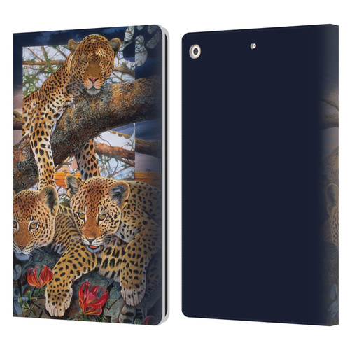 Graeme Stevenson Wildlife Leopard Leather Book Wallet Case Cover For Apple iPad 10.2 2019/2020/2021