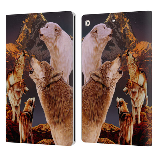 Graeme Stevenson Wildlife Wolves 2 Leather Book Wallet Case Cover For Apple iPad 10.2 2019/2020/2021