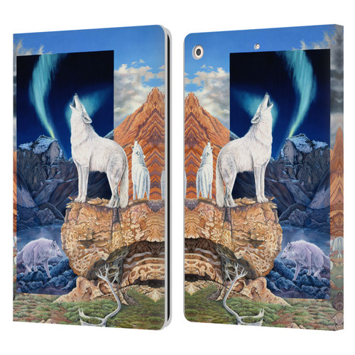Graeme Stevenson Wildlife Wolves 3 Leather Book Wallet Case Cover For Apple iPad 10.2 2019/2020/2021