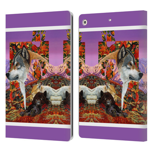 Graeme Stevenson Wildlife Wolves 4 Leather Book Wallet Case Cover For Apple iPad 10.2 2019/2020/2021