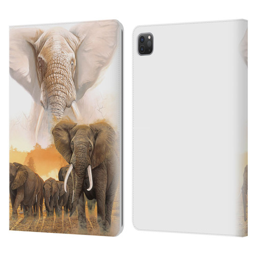 Graeme Stevenson Wildlife Elephants Leather Book Wallet Case Cover For Apple iPad Pro 11 2020 / 2021 / 2022
