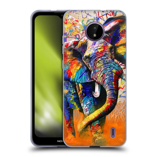 Graeme Stevenson Colourful Wildlife Elephant 4 Soft Gel Case for Nokia C10 / C20