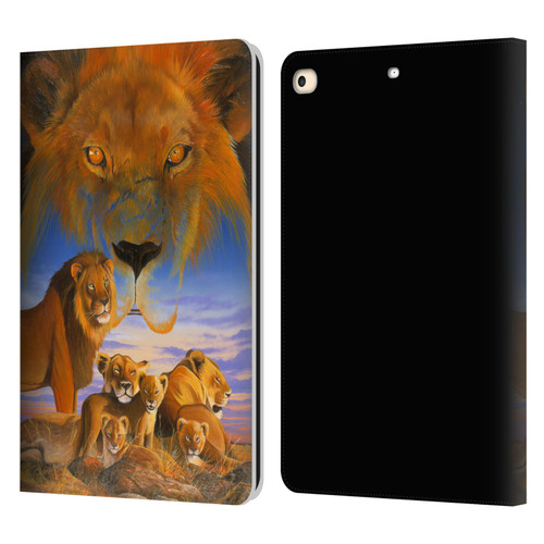 Graeme Stevenson Wildlife Lions Leather Book Wallet Case Cover For Apple iPad 9.7 2017 / iPad 9.7 2018